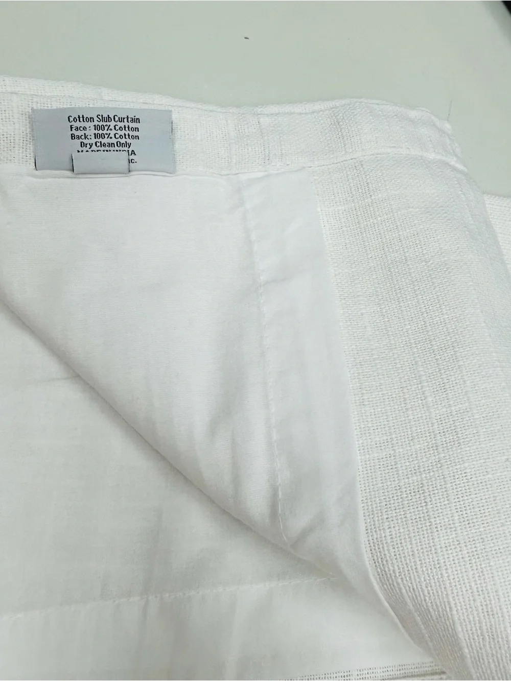 NWT QUINCE Set Of 2 48x96 Cotton Slub Room Darkening Curtains White 9721